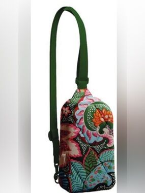Vera Bradley Small Lorman Sling Backpack - Leaf Me Not Paisle
